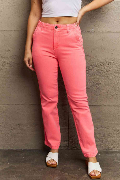 RISEN Kenya  High Waist Side Twill Straight Jeans