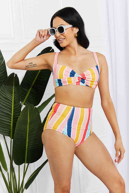 Swim Take A Dip Twist High-Rise Bikini in Stripe