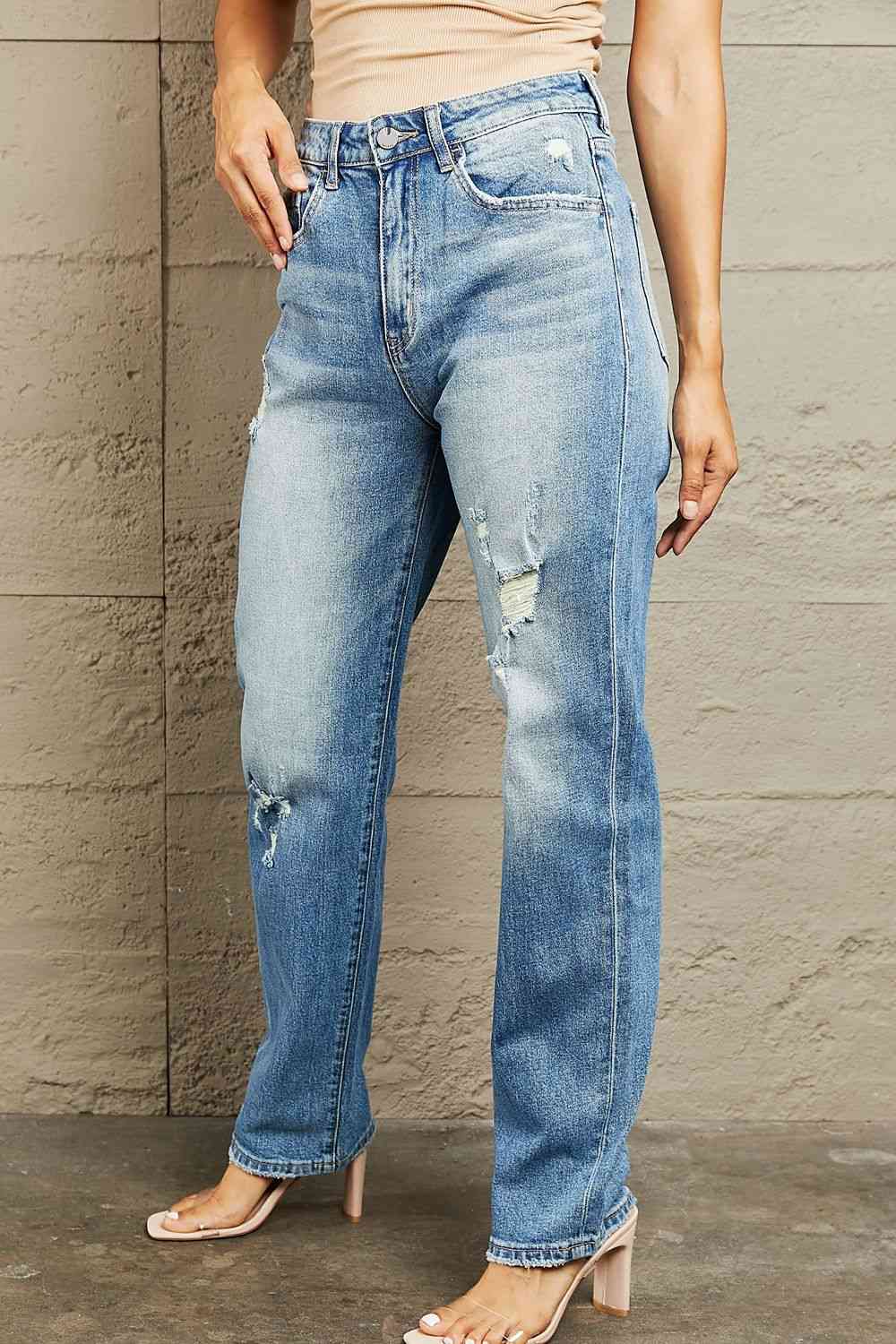 High Waisted Straight Jeans