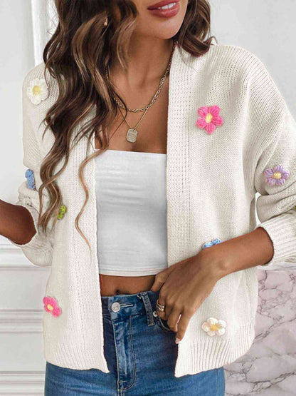 Floral In Bloom Long Sleeve Open Front Cardigan