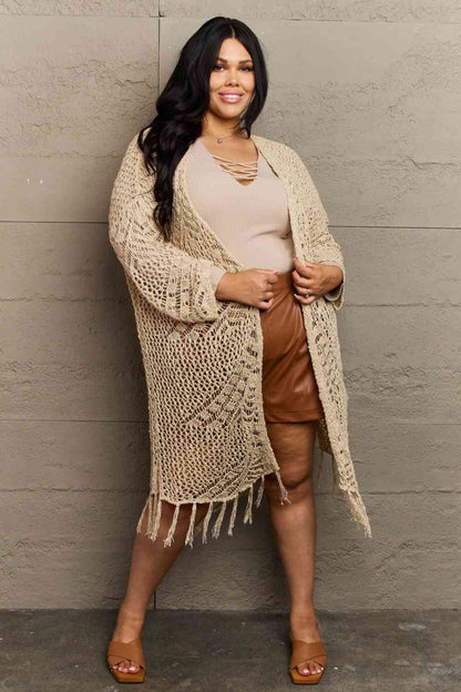 Boho Chic Western Knit Fringe Cardigan