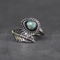 Alloy Moonstone Leaf Bypass Ring