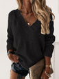 Soft Embrace V-Neck Long Sleeve Knit Top