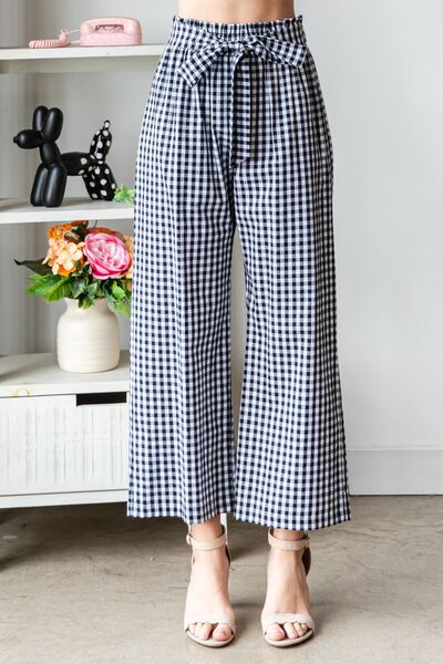 High Waist Tied Wide Leg Pants