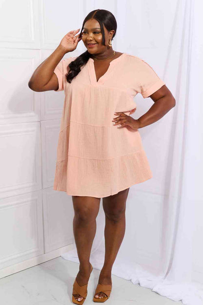 Easy Going Gauze Tiered Ruffle Mini Dress