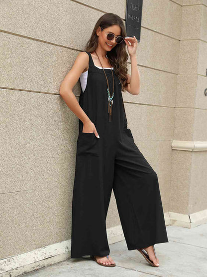 Square Neck Sleeveless Jumpsuit