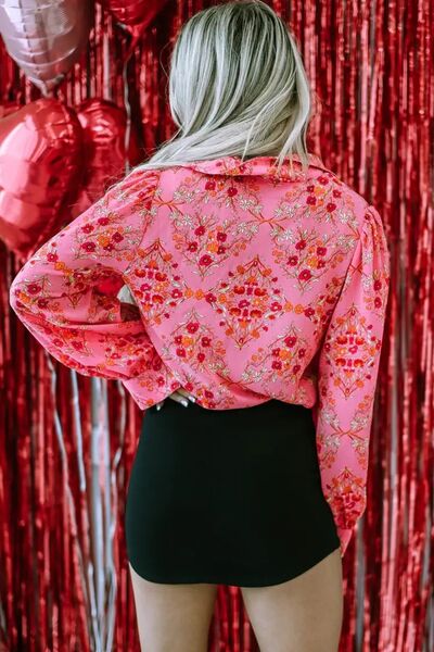 Romance Ditsy Floral Collared Neck Shirt