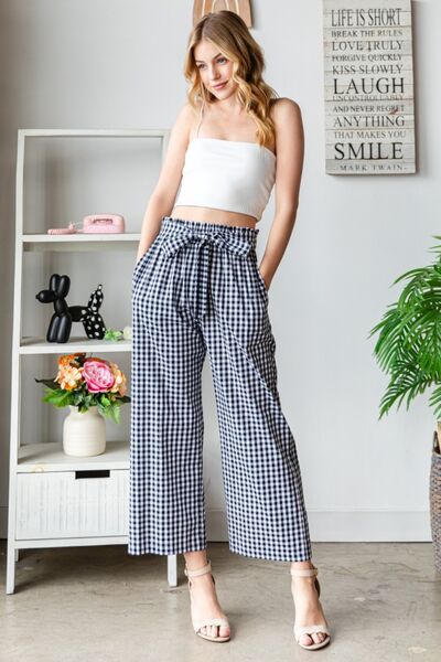 High Waist Tied Wide Leg Pants