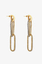 Gold-Plated D-Shaped Drop Earrings