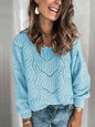 You Get it Openwork Round Neck Sweater