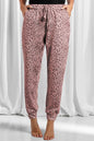 Leopard Drawstring Pocketed Pants