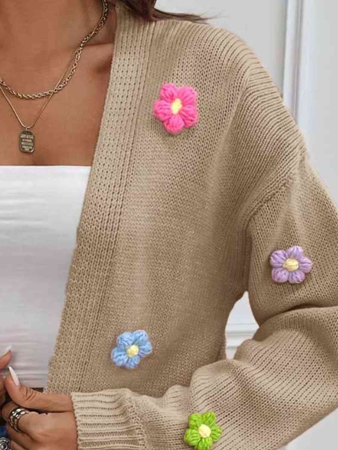 Floral In Bloom Long Sleeve Open Front Cardigan