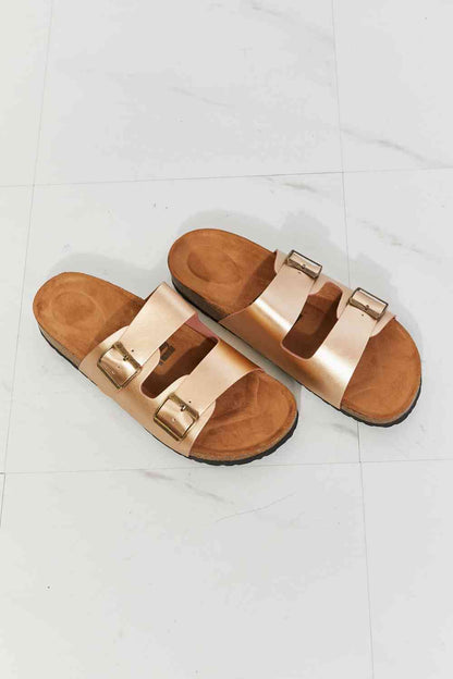 Best Life Double-Banded Slide Sandal in Gold