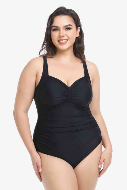 Sleeveless Plunge One-Piece Swimsuit