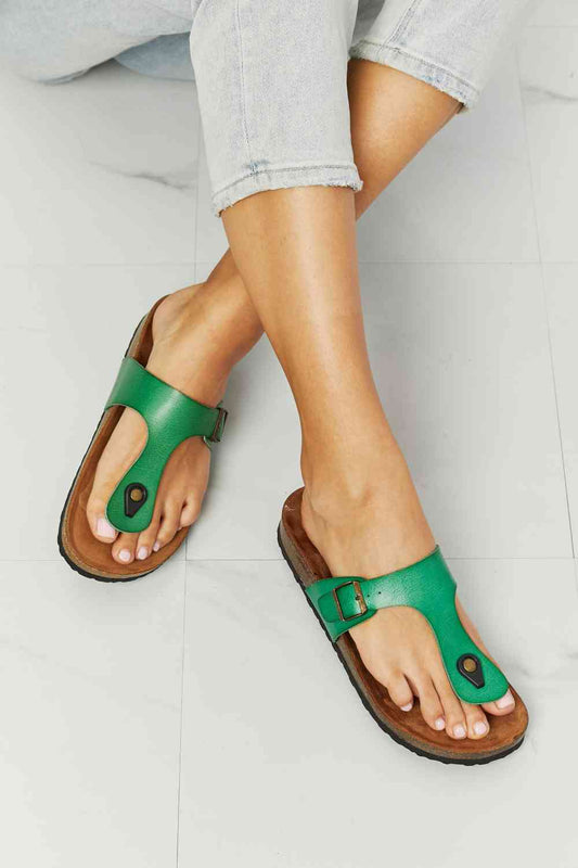 Drift Away T-Strap Flip-Flop in Green