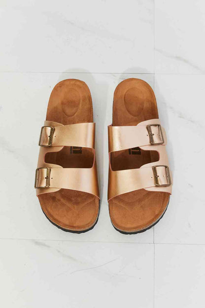 Best Life Double-Banded Slide Sandal in Gold