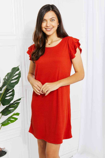 Zenana Living Life Layered Ruffle Sleeve Dress