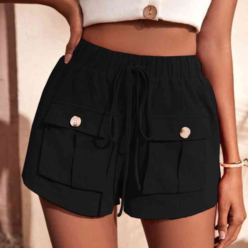 Tie Waist Cargo Shorts