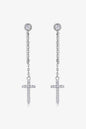 Moissanite 925 Sterling Silver Cross Earrings